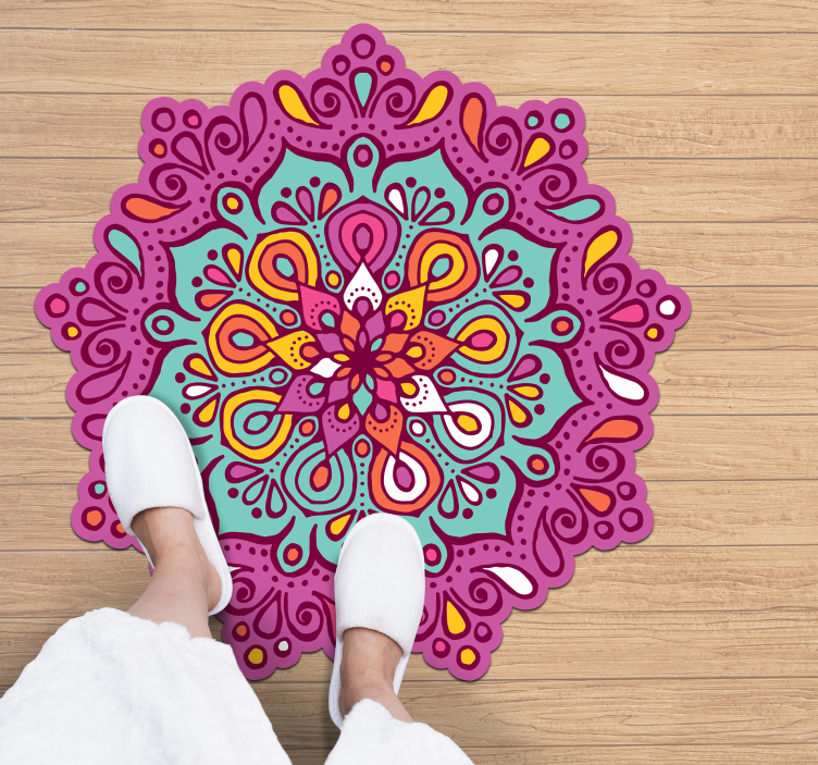 Colorful Mandala Design mandala vinyl rug - TenStickers
