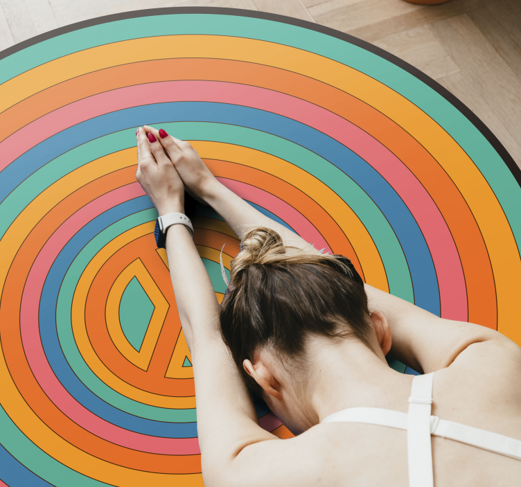 Colorful Peace Symbol teen vinyl rug - TenStickers