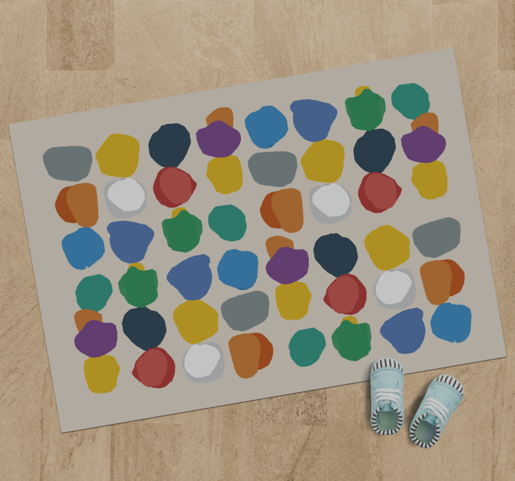 Colorful Pebble Shapes geometric rug - TenStickers