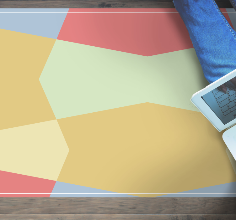 Colorful Polygonal Shapes geometric vinyl rug - TenStickers