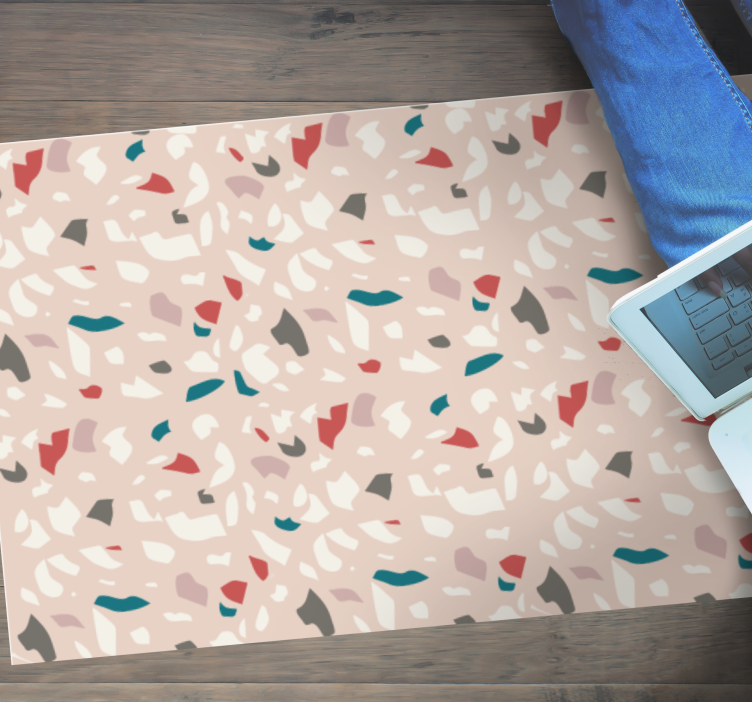 Colorful terrazzo pattern textured vinyl rug - TenStickers