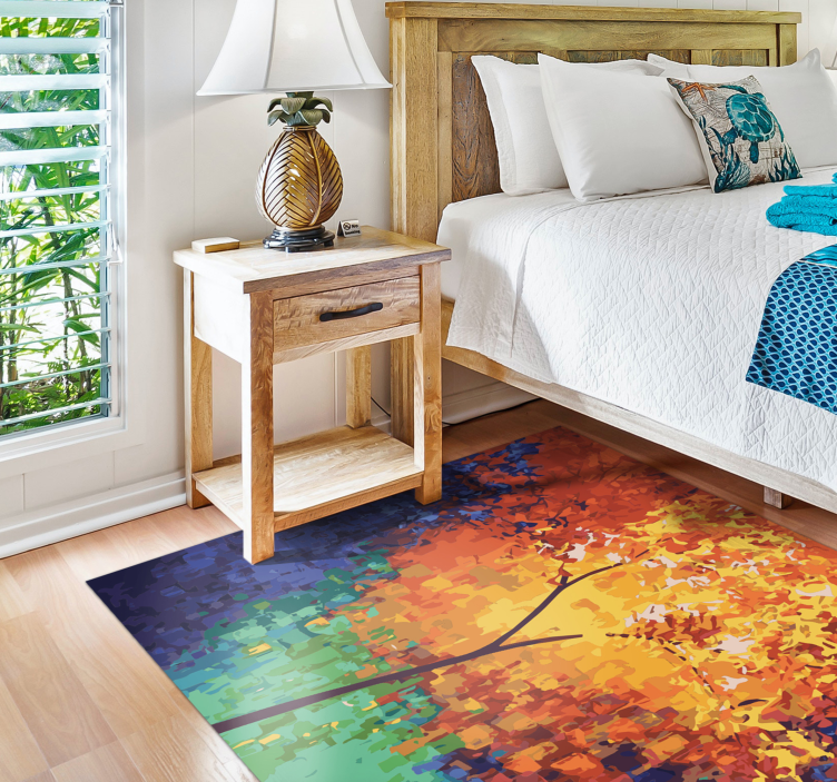Colorful Tree Burst nature vinyl rug - TenStickers