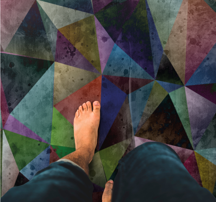 Colorful Triangle Mosaic geometric vinyl rug - TenStickers