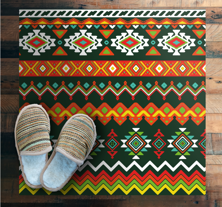 Aztec inspired design ethnic vinyl rug - TenStickers