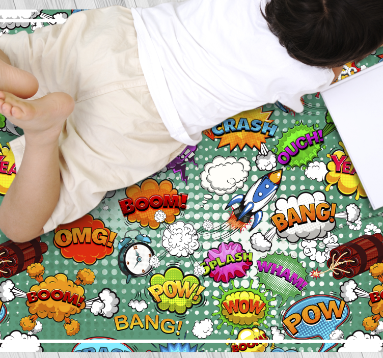 Comic audio effects teen vinyl rug - TenStickers