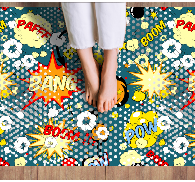 Comic book explosions teen vinyl rug - TenStickers