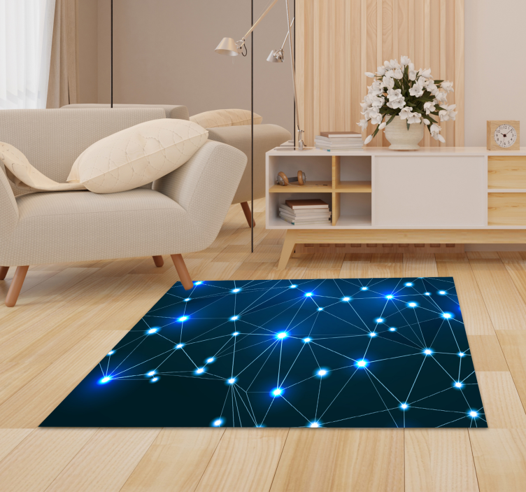 Connected Nodes geometric vinyl rug - TenStickers