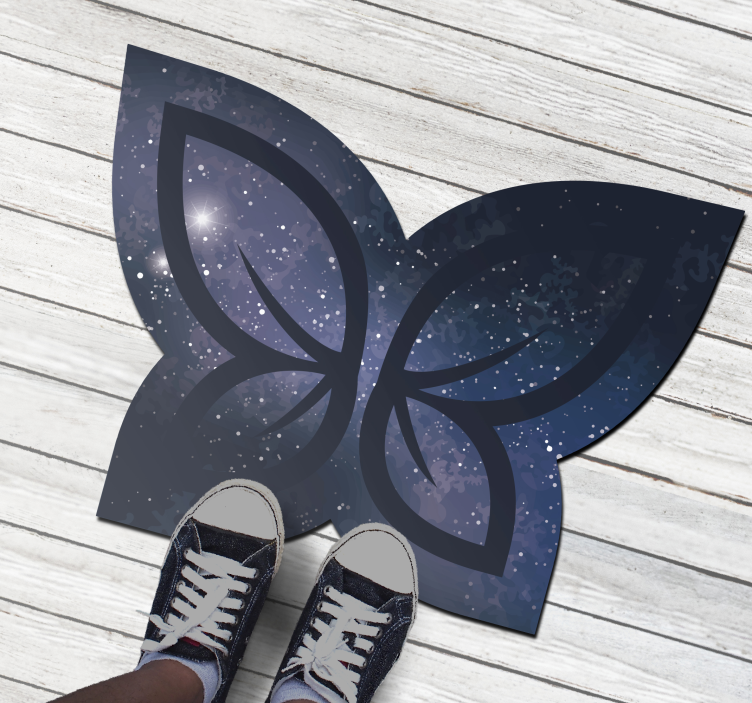 Cosmic Butterfly Silhouette textured vinyl rug - TenStickers