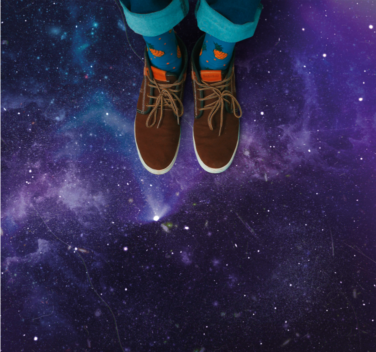 Cosmic Galaxy Scene star vinyl rug - TenStickers