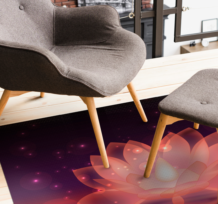 Cosmic Lotus Design mandala vinyl rug - TenStickers