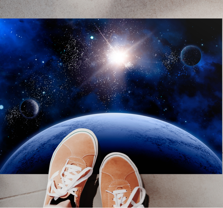 Cosmic starry scene kids vinyl rug - TenStickers