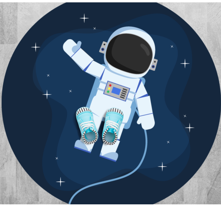 Cosmonaut quest kids vinyl rug - TenStickers
