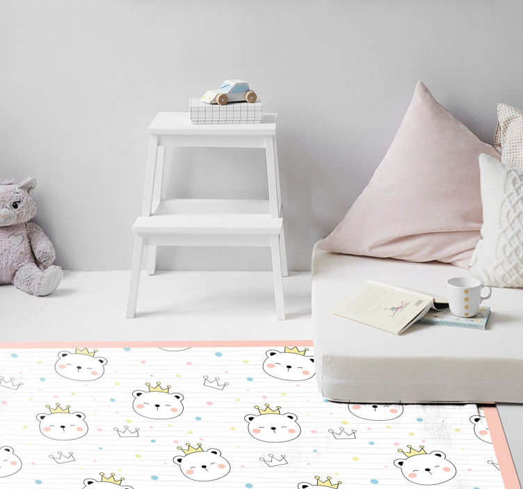Crowned Animal Characters kids vinyl rug - TenStickers