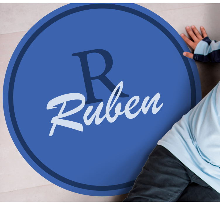 Custom vinyl rug custom name circle rug - TenStickers