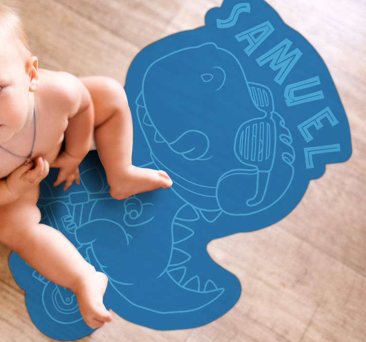 Customizable Dino custom vinyl rug - TenStickers
