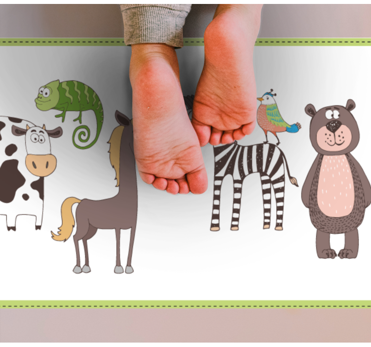 Cute Animal Friends kids vinyl rug - TenStickers
