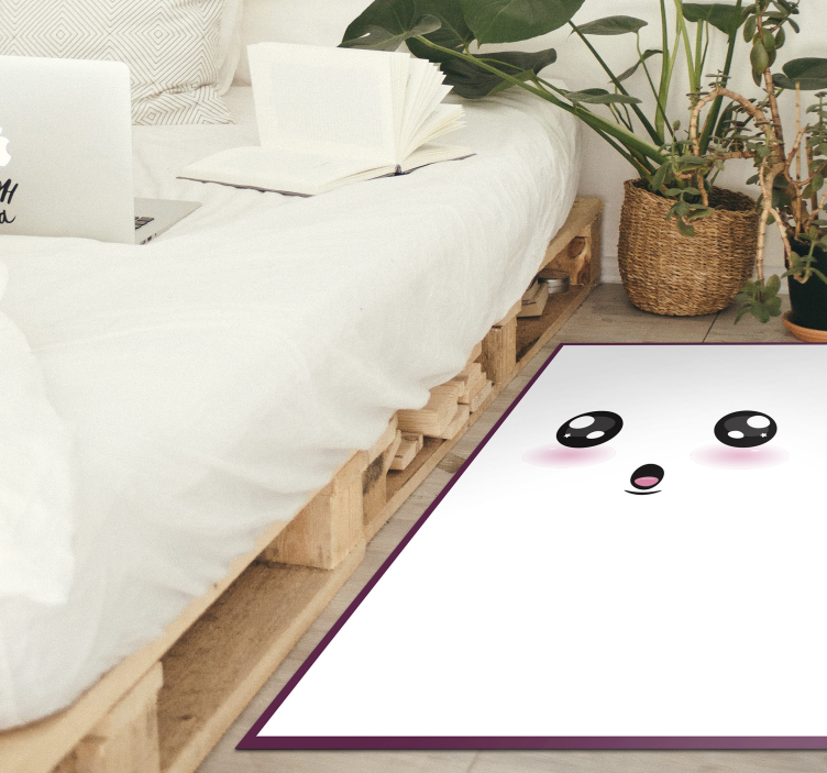 Cute anime eyes teen vinyl rug - TenStickers