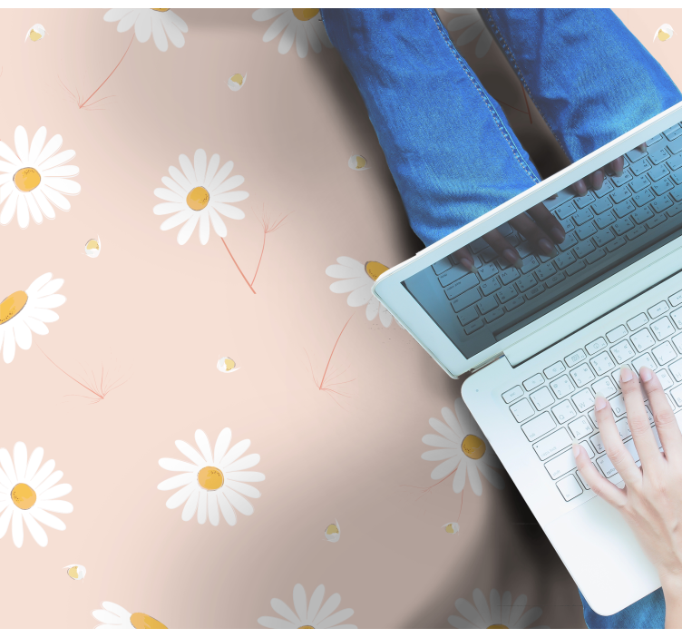 Daisy Flower Composition floral vinyl rug - TenStickers
