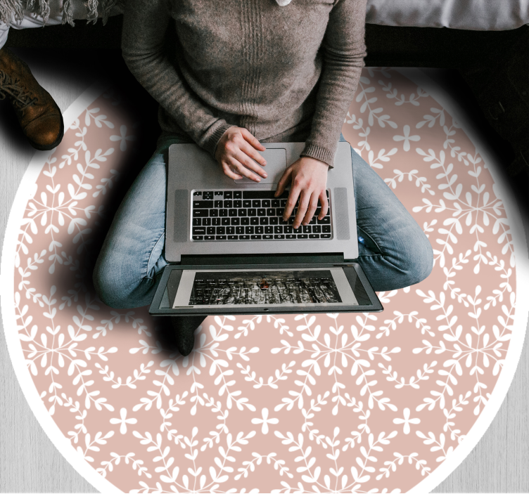 Delicate Bloom Composition floral vinyl rug - TenStickers