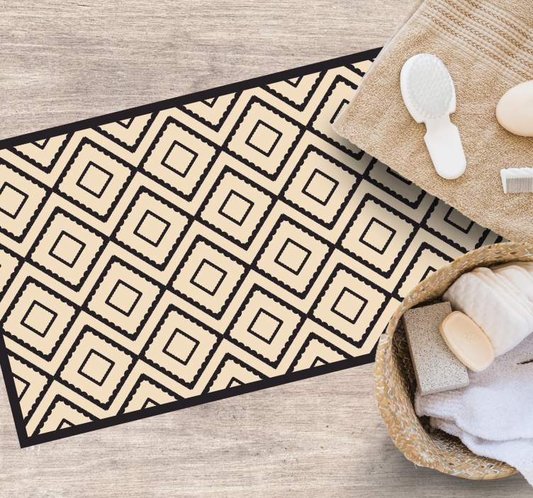 Diamond Patterned Shapes geometric vinyl rug - TenStickers