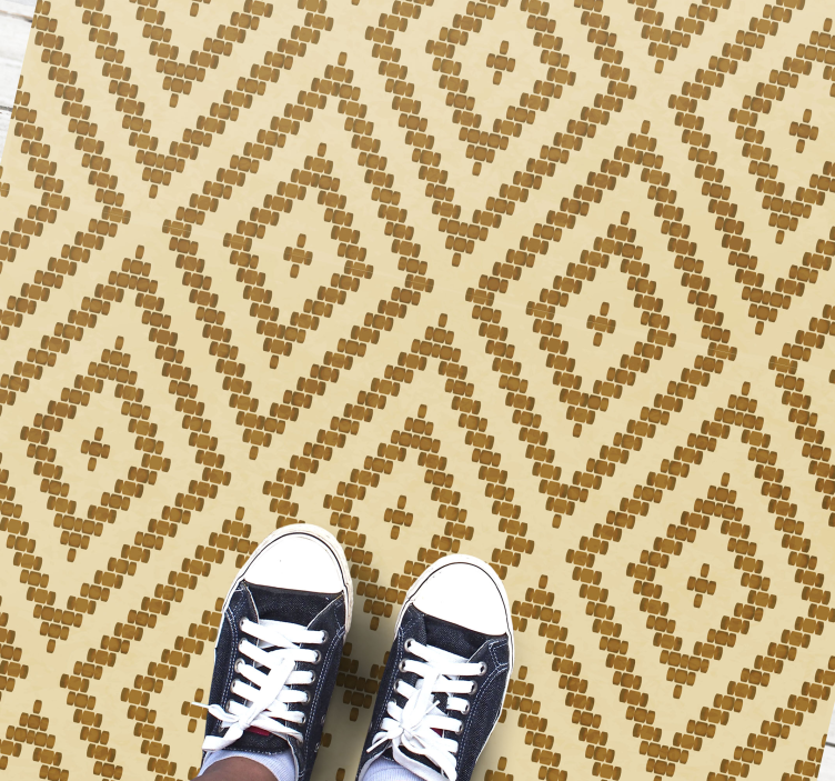 Diamond Textured Style geometric vinyl rug - TenStickers
