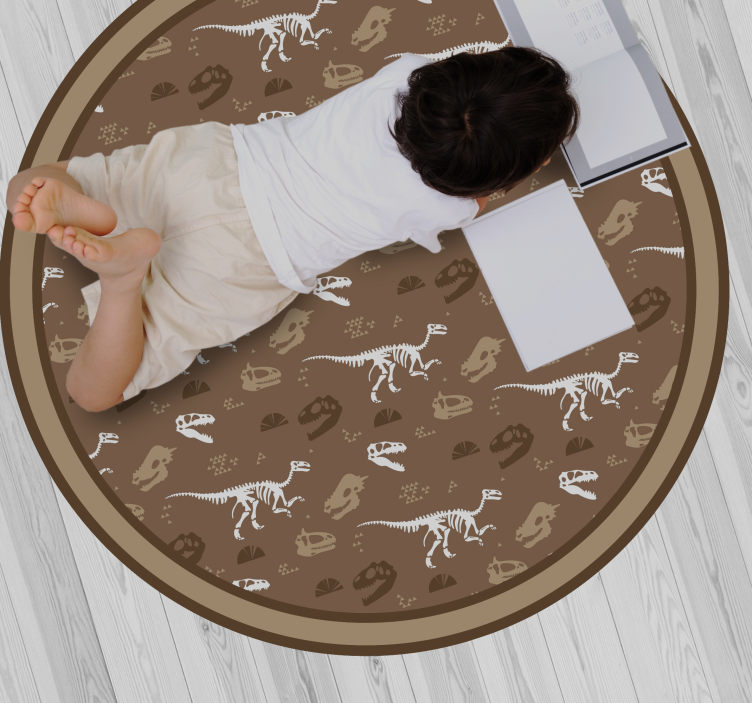 Dinosaur Motifs kids vinyl rug - TenStickers