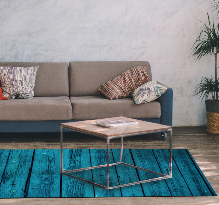 Distressed Planks wood effect vinyl rug - TenStickers