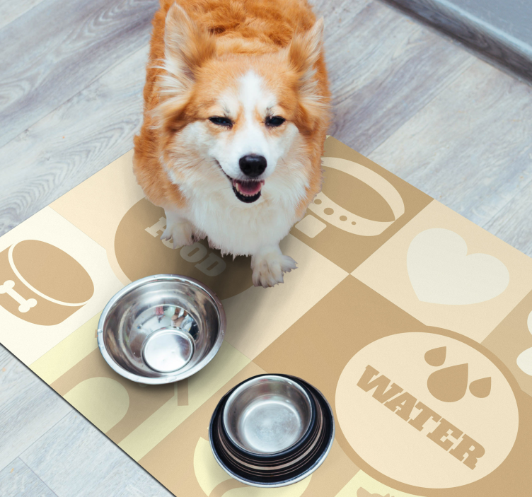 Dogs water and food animal rug - TenStickers