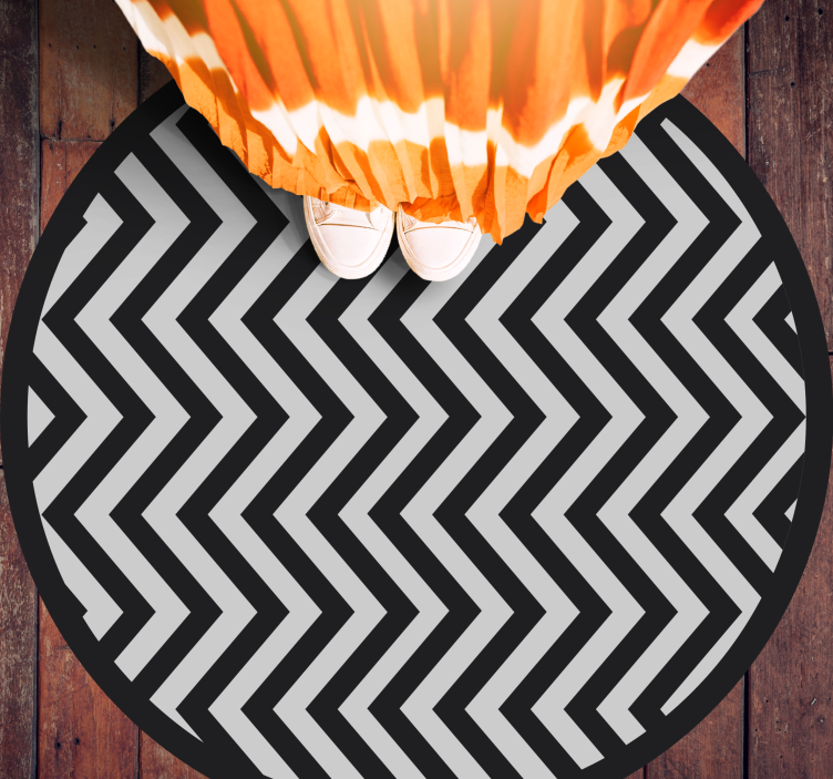 Dynamic Chevron Pattern geometric vinyl rug - TenStickers