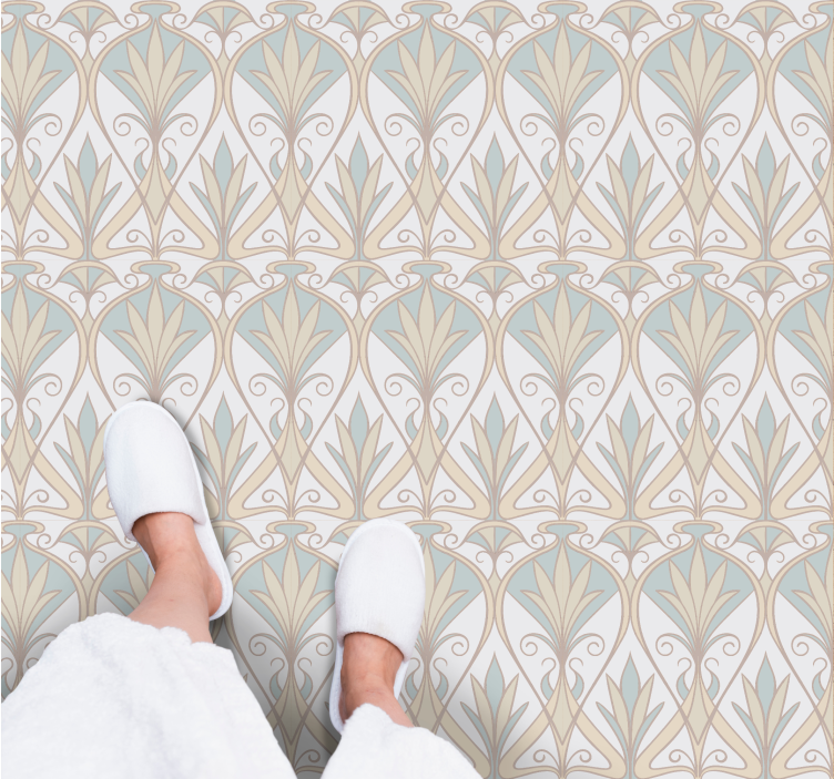 Elegant Floral Inspiration minimal vinyl rug - TenStickers