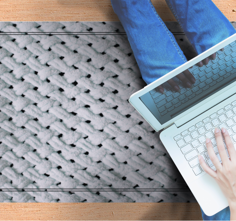 Elegant Knit Pattern textured vinyl rug - TenStickers