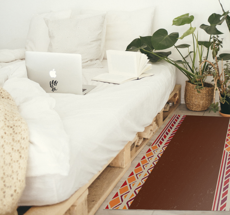 Ethnic Border Pattern ethnic vinyl rug - TenStickers