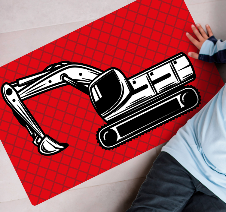 Excavator Art kids vinyl rug - TenStickers