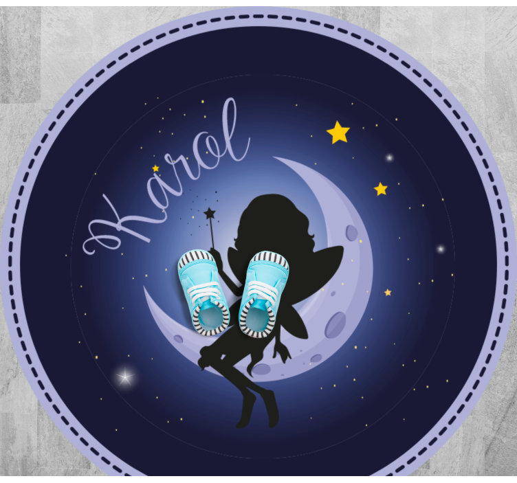 Fairy moonlight with name kids vinyl rug - TenStickers