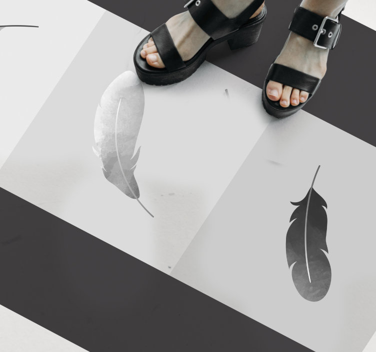 Feather minimalism animal vinyl rug - TenStickers