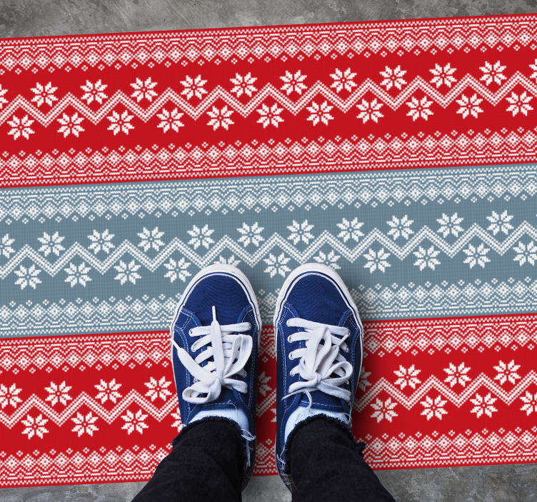 Festive Nordic Pattern Christmas carpet runner - TenStickers