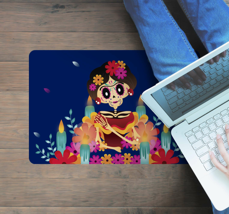 Festive Skeleton halloween vinyl rug - TenStickers