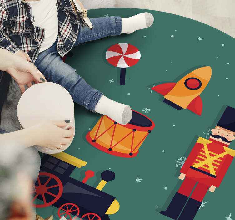 Festive Toy Circle kids vinyl rug - TenStickers
