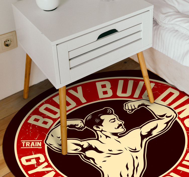 Fitness Club Emblem teen vinyl rug - TenStickers