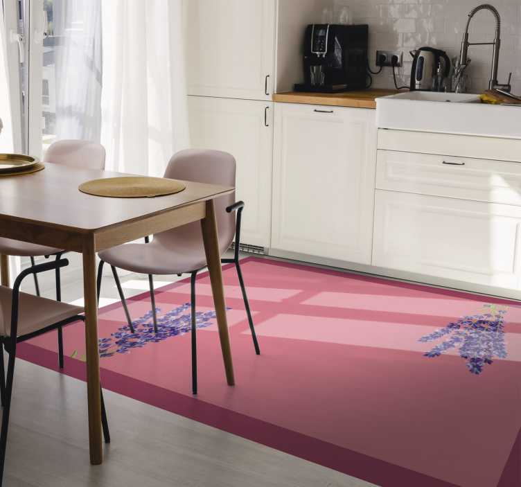 Floral Lavender Accents floral vinyl rug - TenStickers