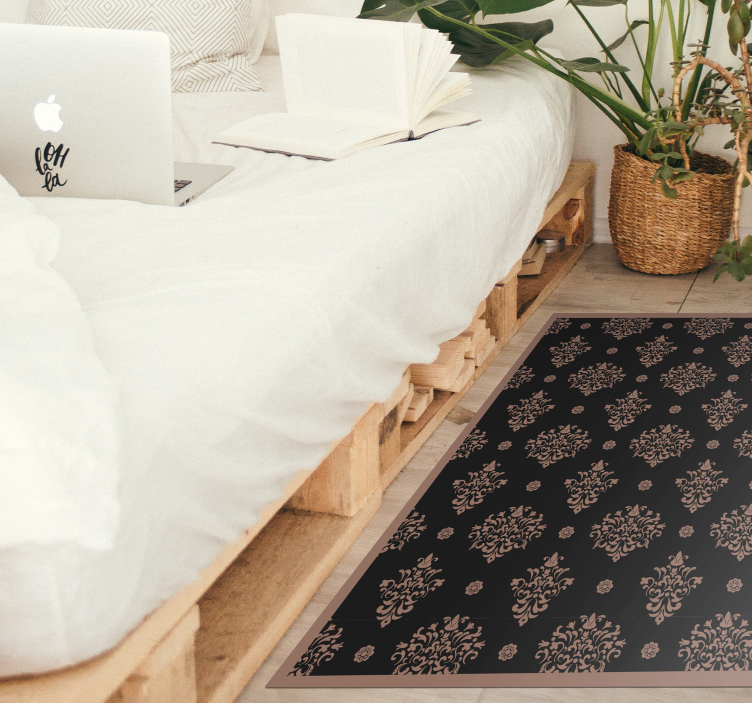 Floral Ornamental floral vinyl rug - TenStickers