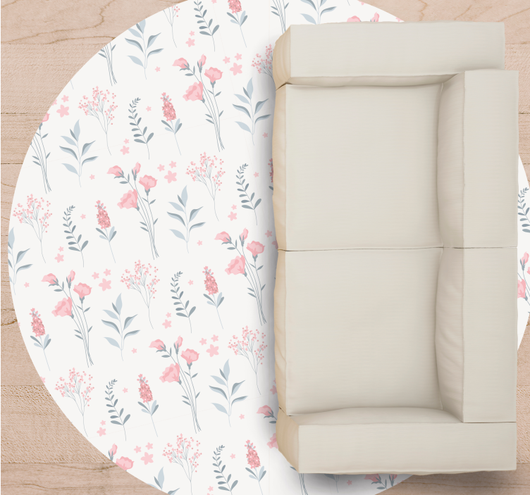 Floral vinyl rug floral pattern design - TenStickers