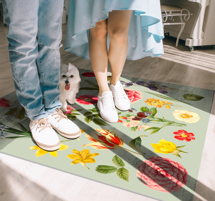 Floral Botanical Assortment floral vinyl rug - TenStickers