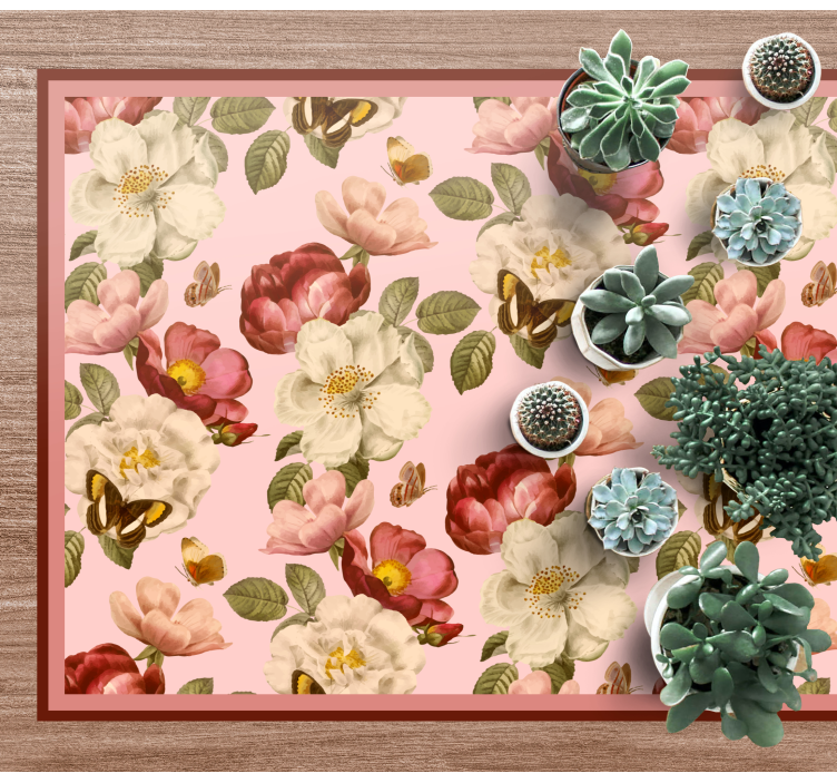 Floral Blossom Composition floral vinyl rug - TenStickers