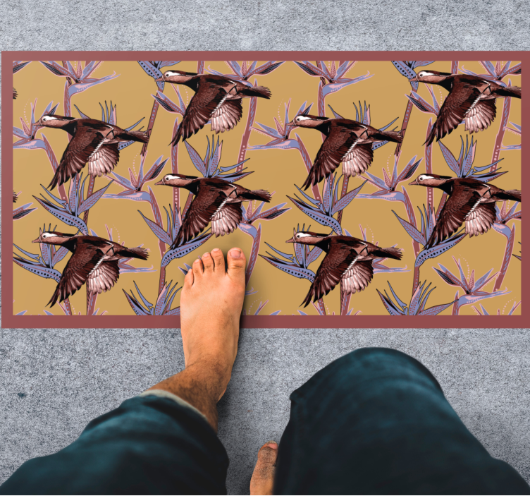 Flying Ducks Pattern animal vinyl rug - TenStickers