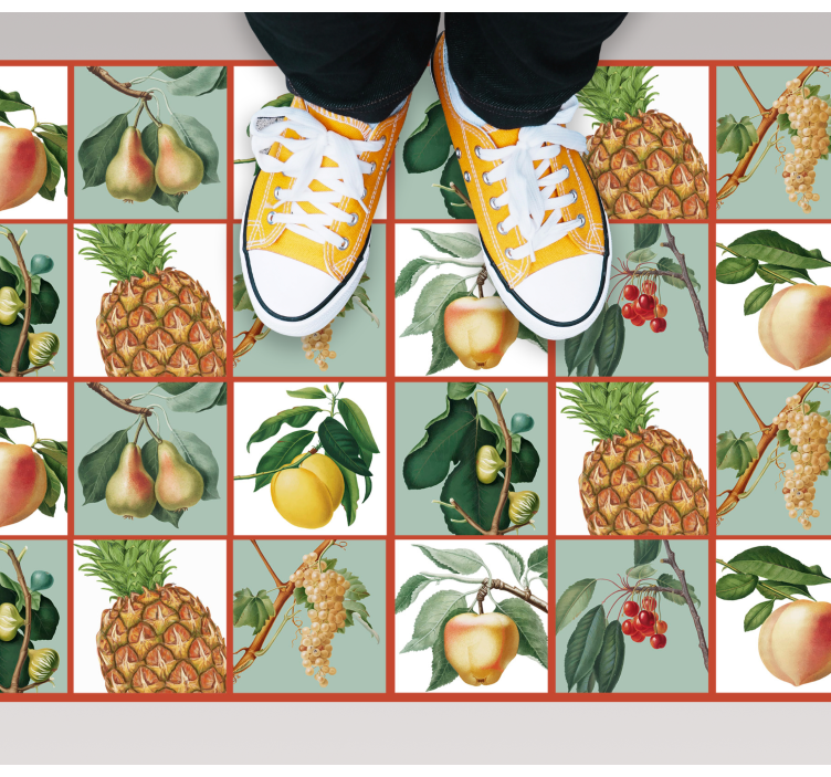 Fruit tiled pattern kitchen vinyl rug - TenStickers