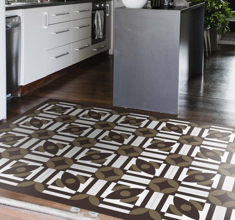 Geometric arrangement tile vinyl rug - TenStickers