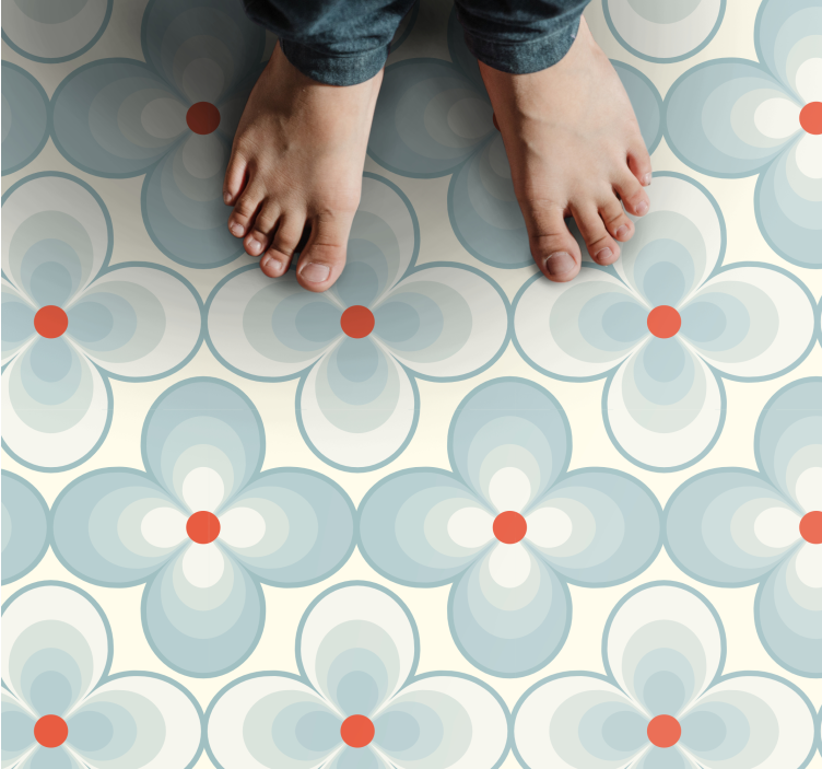 Geometric Blossom Pattern tile carpet - TenStickers