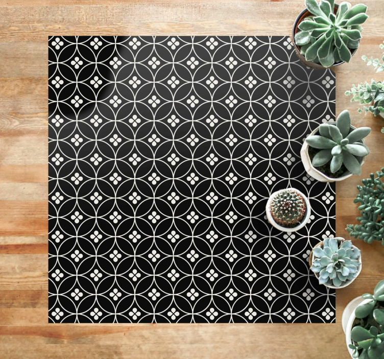 Geometric Circle Pattern geometric vinyl rug - TenStickers