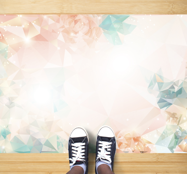 Geometric delicate shapes bedroom vinyl rug - TenStickers